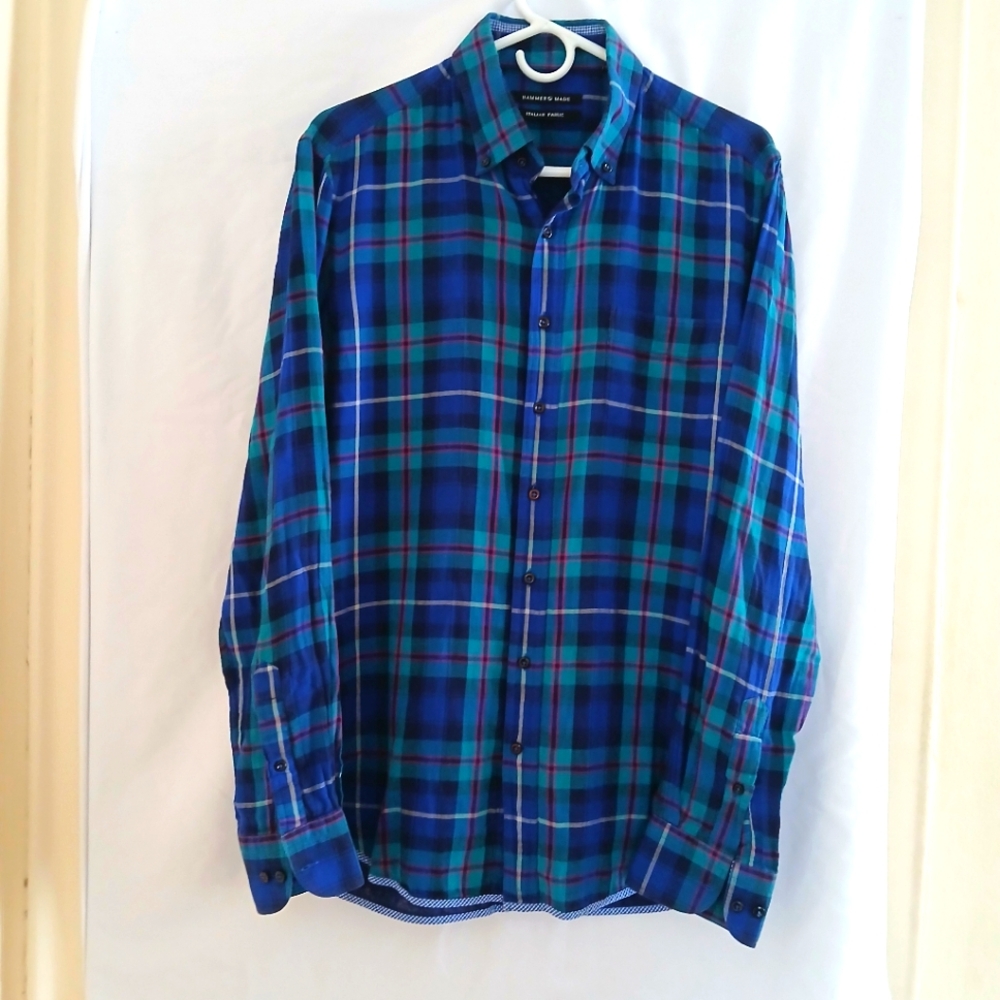 Hammer Made Italian Fabric Plaid Light Dress Shirt